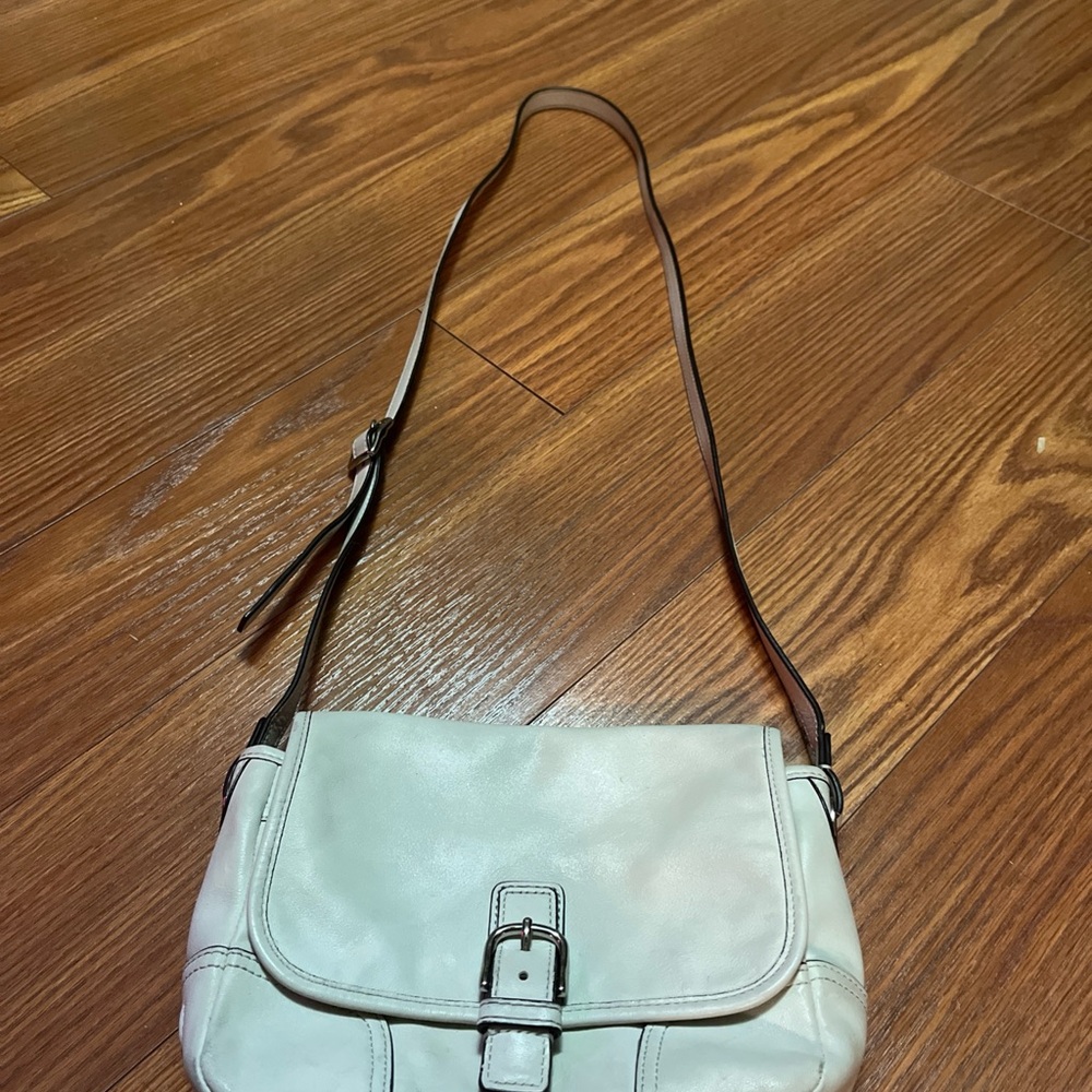 Coach Cream Shoulder Bag with Buckle